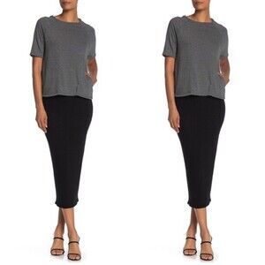 Go Couture women's Basic knit Maxi Skirt size M in black $98